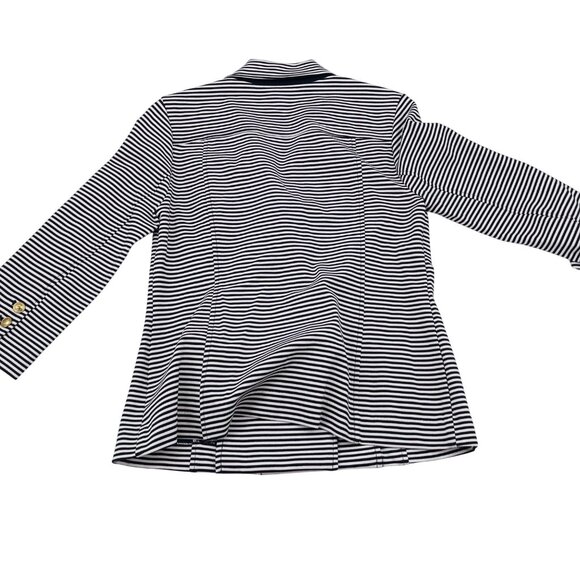Cabi Striped Double-Breasted Blazer With Gold Buttons thick knit Small - Picture 4 of 5